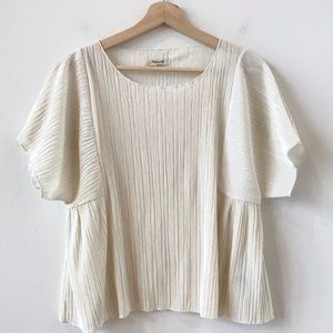 Madewell Cream Accordion Blouse
